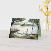 イギリスの湖水地区ダーウェント水 カード (黄色い花)