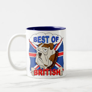 イギリスの漫画のブルドッグのマグのベスト ツートーンマグカップ