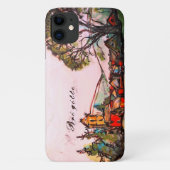 イギリスの牧歌的な村のアートスケッチ&名前 Case-Mate iPhoneケース (裏面)