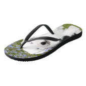 イギリスの牧羊犬の子犬絵画-犬芸術 ビーチサンダル (アングル)