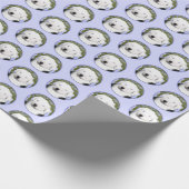 イギリスの牧羊犬の子犬絵画-犬芸術 ラッピングペーパー (角)