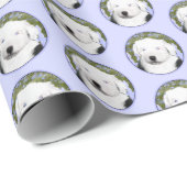 イギリスの牧羊犬の子犬絵画-犬芸術 ラッピングペーパー (ロールコーナー)