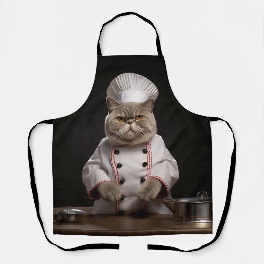 イギリスの猫好きのためのユーモアたっぷりのエプロン エプロン (正面)