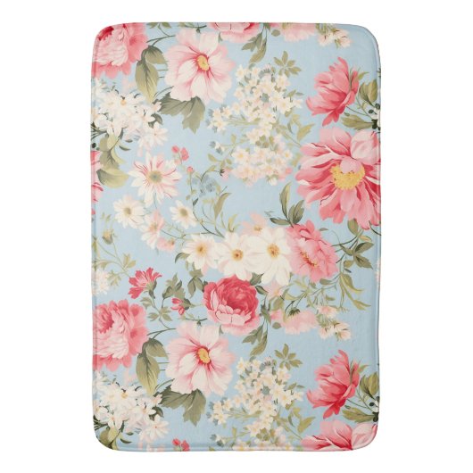 イギリスの田舎フラワーガーデン バスマット (正面縦)