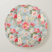 イギリスの田舎フラワーガーデン ラウンドクッション (正面)