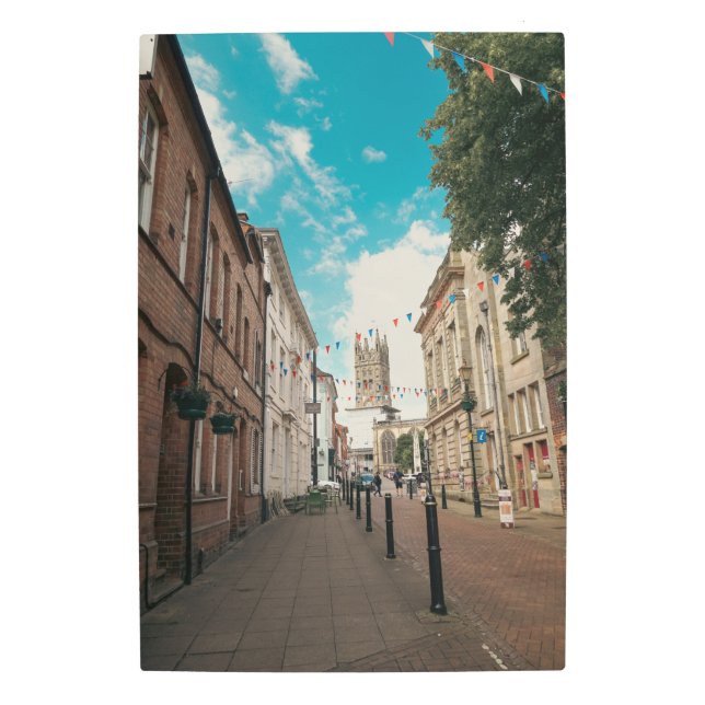 イギリスの田舎町 メタルプリント (正面)