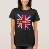 イギリスの皮の英国国旗の旗 Tシャツ (正面)
