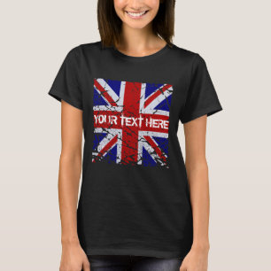 イギリスの皮の英国国旗の旗 Tシャツ