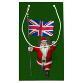 イギリスの看板を持つサンタクロース スモールペーパーバッグ (裏面)