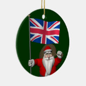 イギリスの看板を持つサンタクロース セラミックオーナメント (右)