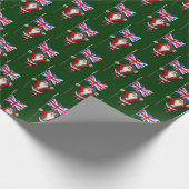 イギリスの看板を持つサンタクロース ラッピングペーパー (角)