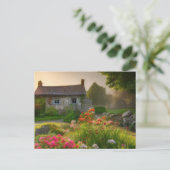 イギリスの石コテージはがき ポストカード (スタンド正面)