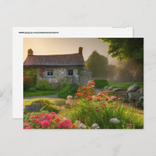 イギリスの石コテージはがき ポストカード (正面/裏面)