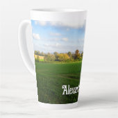 イギリスの秋の田舎 – 大パーソナライズされた カフェラテマグ (左アングル)