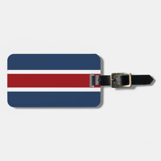 イギリスの競争のストライプな赤白青 ラゲッジタグ (正面横)