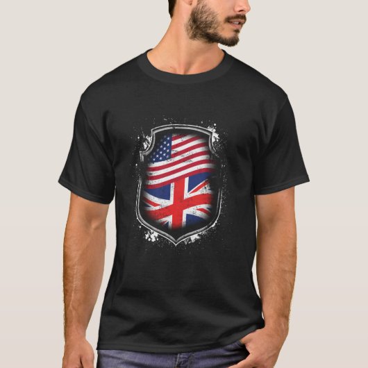 イギリスの米国旗 Tシャツ (正面)