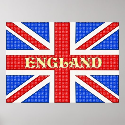 イギリスの紋章が入ったユニオンフラッグ ポスター (正面)