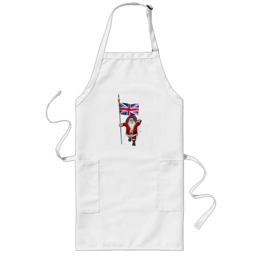 イギリスの紋章を持つサンタクロース ロングエプロン (正面)