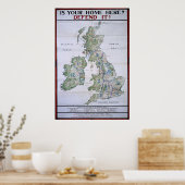 イギリスの素晴らし地図 – 防衛 ポスター (キッチン)