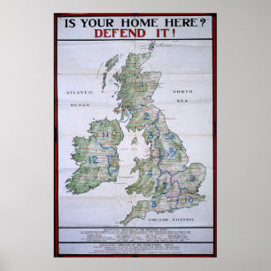 イギリスの素晴らし地図 – 防衛 ポスター