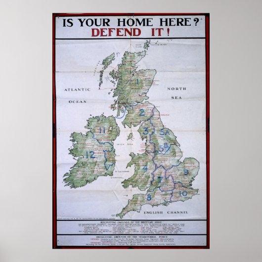 イギリスの素晴らし地図 – 防衛 ポスター (正面)