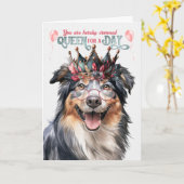 イギリスの羊飼い女王の日おもしろい誕生日 カード (黄色い花)