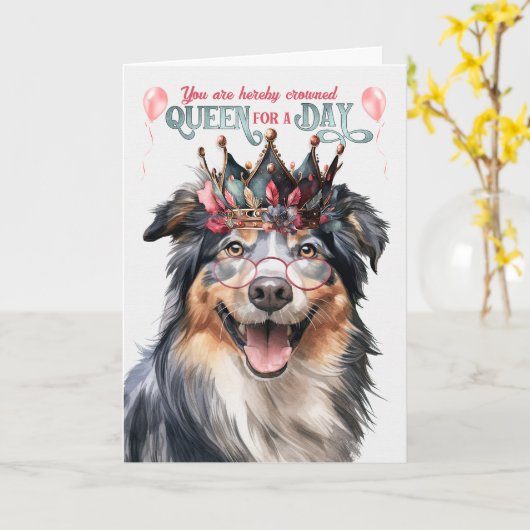 イギリスの羊飼い女王の日おもしろい誕生日 カード (黄色い花)