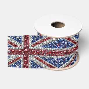 イギリスの色を使用したリボン グログランリボン