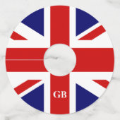 イギリスの英国国旗の旗の英国のプライドのパーティーのカスタム ワイングラスタグ (正面)