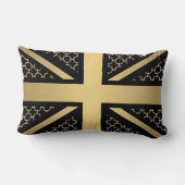 イギリスの英国国旗の旗の金ゴールドの騎手のリング ランバークッション (裏面)