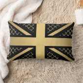 イギリスの英国国旗の旗の金ゴールドの騎手のリング ランバークッション (ブランケット)