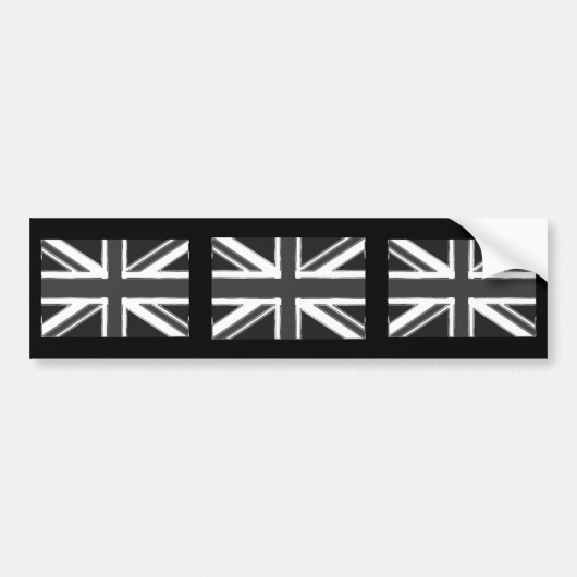 イギリスの英国国旗の旗-クロム バンパーステッカー (正面)