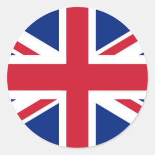 イギリスの英国国旗の旗-確実な版 ラウンドシール