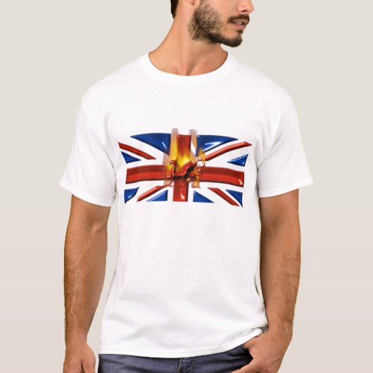 イギリスの英国国旗ウェールズ Tシャツ (正面)