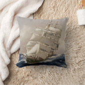 イギリスの茶クリッパーThermopylae クッション (ブランケット)