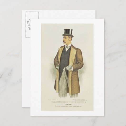 イギリスの衣装のイラストレーション、パブ。 ポストカード (正面/裏面)