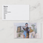 「イギリスの衣裳」からのウサギの女性、パブ 名刺 (正面/裏面)