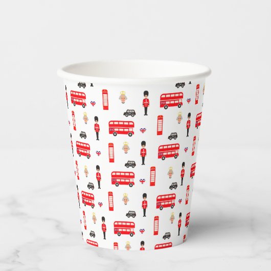 イギリスの記号のパターン 紙コップ (正面)