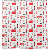 イギリスの記号パターン シャワーカーテン (正面)