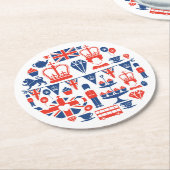 イギリスの記念祭アイコン ラウンドペーパーコースター (アングル)