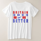 イギリスの設計が向上 プラスサイズTシャツ (デザイン裏面)