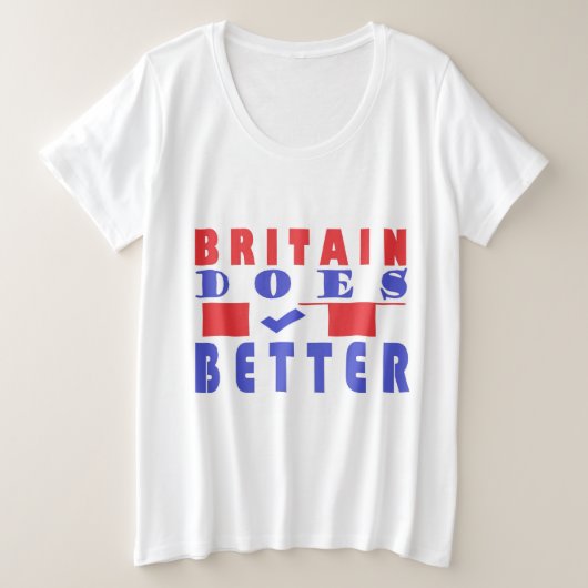 イギリスの設計が向上 プラスサイズTシャツ (デザイン正面)