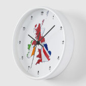 イギリスの諸島の地図と国旗 壁時計 (傾斜)