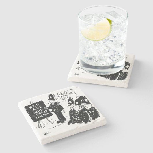 イギリスの警官への贈り物 – 警察大学アニメ ストーンコースター (横)