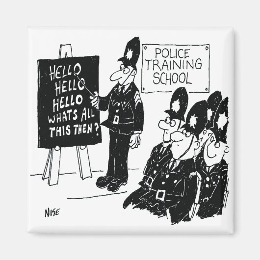 イギリスの警察学校のおもしろい漫画 マグネット (正面)