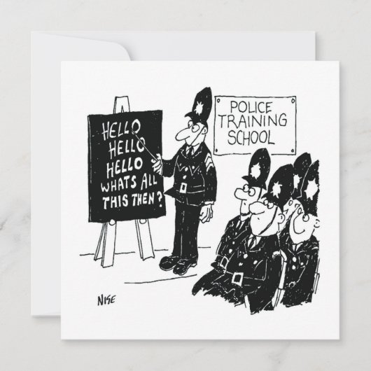 イギリスの警察官へのギフト - 警察学校の漫画 シーズンカード (正面)
