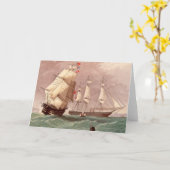 イギリスの軍艦HMSの戦士 カード (黄色い花)