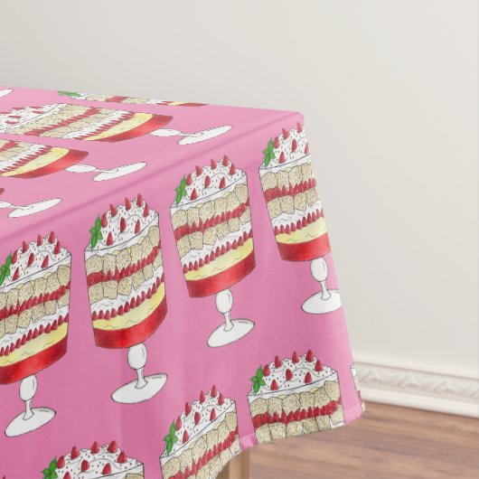 イギリスの軽食デザートケーキストロベリー テーブルクロス (インサイチュ)