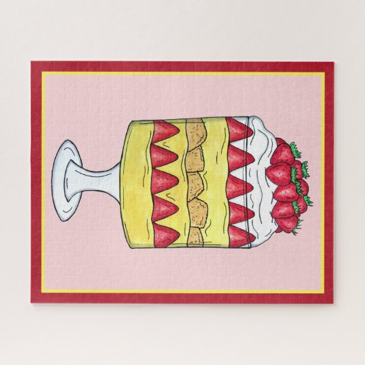 イギリスの軽食フルーツカスタードデザート ジグソーパズル (横)