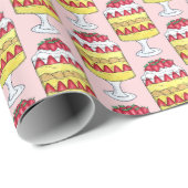 イギリスの軽食フルーツカスタードデザート ラッピングペーパー (ロールコーナー)